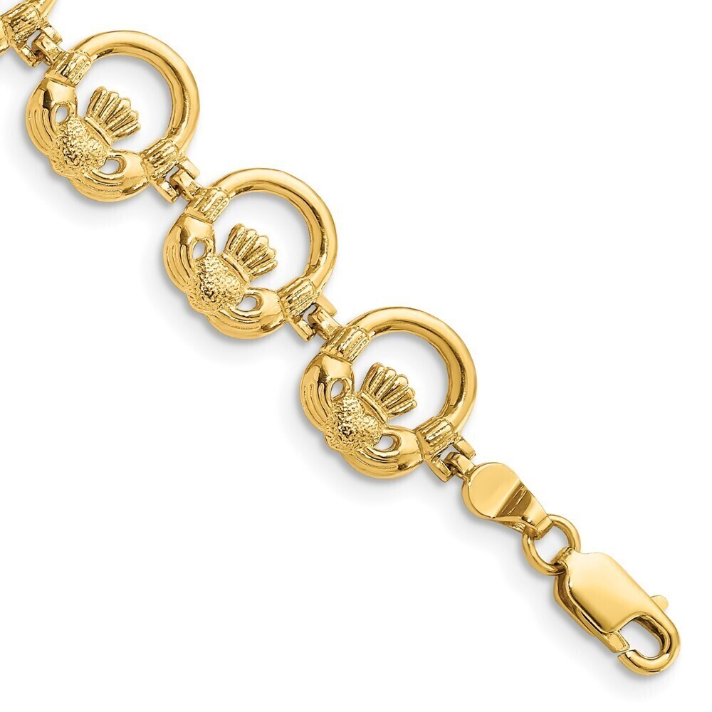 Kazi Luxury 14K Claddagh Circle Horizontal Bracelet